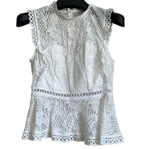 Wildfire women’s sleeveless‎ top white eyelet size medium